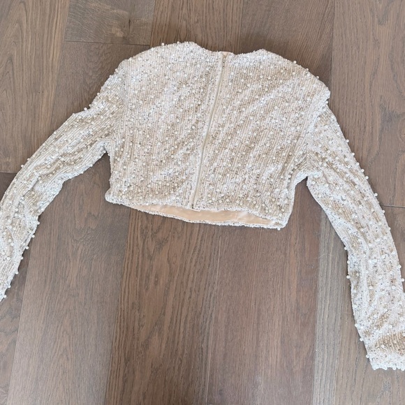 MABLE Cream Beaded Crop Top - Picture 4 of 6